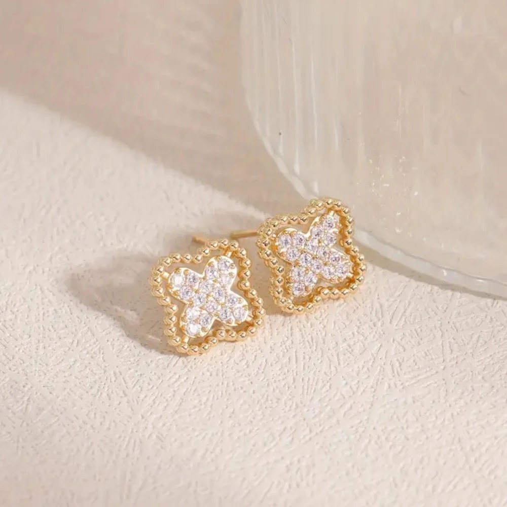 Lucky Clover CZ Stud Earrings – Alhambra Giftable Holiday Jewelry 🍀